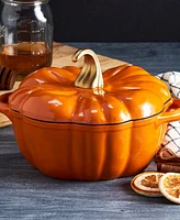 Smith and Clark Iron Works Enameled Cast 2-Qt. Pumpkin Dutch Oven