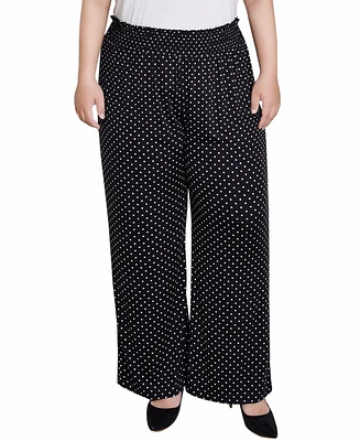 Ny Collection Plus Smocked-Waist Pants