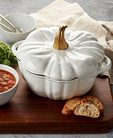 Smith and Clark Iron Works Enameled Cast Iron 4-Qt Pumpkin Dutch Oven