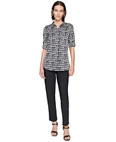 Karl Lagerfeld Paris Women's Logo-Print Button-Up Shirt