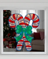 Northlight 18.5" Lighted Double Candy Cane Christmas Window Silhouette