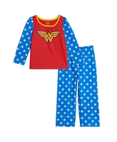 Dc Comics Toddler Girls Justice League Wonder Woman Batgirl Pajama Shirt and Pants to