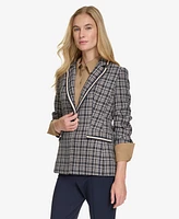 Tommy Hilfiger Women's Textured Plaid Single-Button Blazer