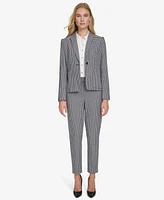 Tommy Hilfiger Women's Gingham Puff-Sleeve Blazer