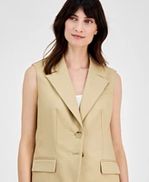 Anne Klein Women's Peak-Lapel Long Vest