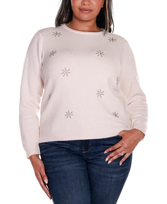 Belldini Plus Rhinestone Snowflake Sweater