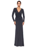 Xscape Women's Rhinestone-Embellished Ruched Gown