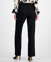 Anne Klein Women's Sailor-Pocket Mid-Rise Wide-Leg Pants