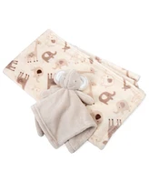 Jessica Simpson Baby Boys Zoo Animal Blanket with Elephant Lovey, 2-Piece Set