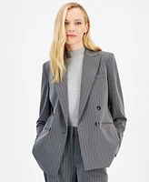 Tahari Asl Women's Pinstripe Double-Breasted Jacket