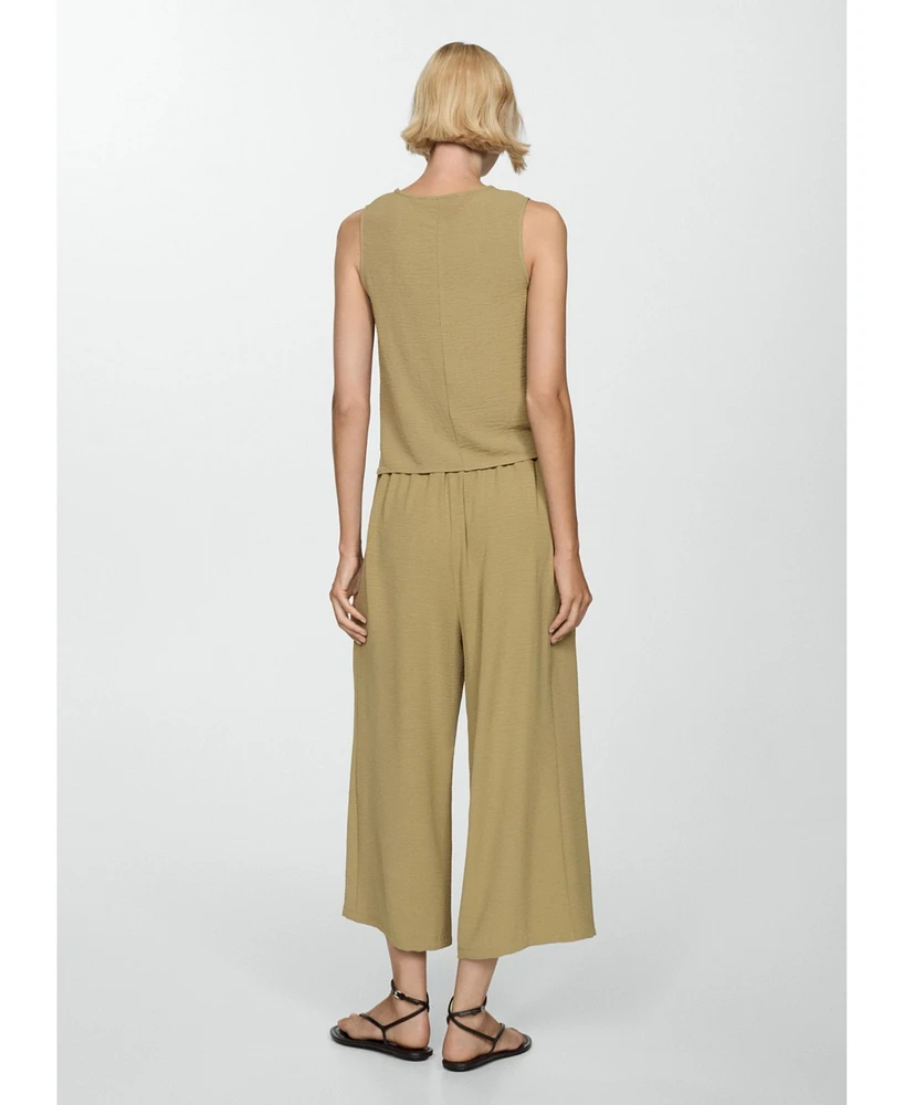 Mango Women's Textured Wideleg Pants
