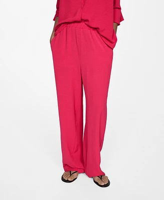 Mango Women's Textured Flowy Pants