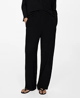 Mango Women's Textured Flowy Pants