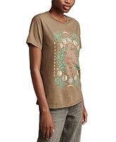 Lucky Brand Women's Cotton Celestial Snake Boyfriend T-Shirt