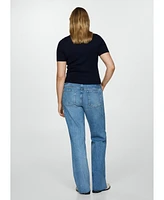 Mango Women's Maternity Wideleg Jeans