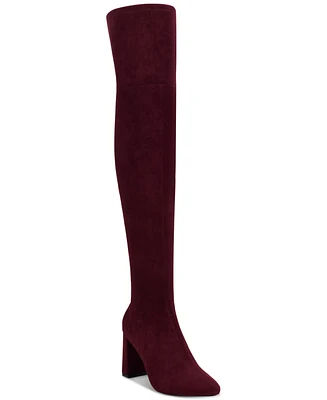 Jeffrey Campbell Parisah Block-Heel Pointed-Toe Over-the-Knee Dress Boots