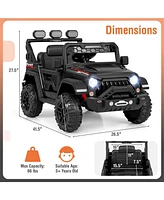 Costway 12V Kids Ride On Truck with 212V Motors Spring Suspension & Remote Control