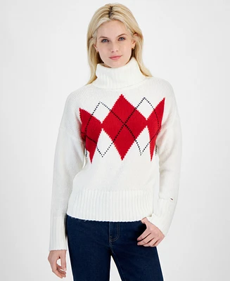 Tommy Hilfiger Women's Argyle-Print Turtleneck Sweater