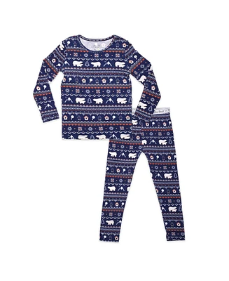 Bellabu Bear Unisex Kids Polar Isle Blue Set of 2 Piece Pajamas