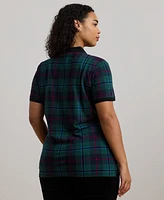 Lauren Ralph Plus Plaid Polo Shirt