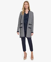 Tommy Hilfiger Women's Printed Cotton Open-Front Cardigan