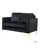 Hulala Home Canaan Velvet Sofa with Metal Legs