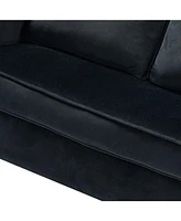 Hulala Home Canaan Velvet Sofa with Metal Legs