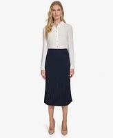 Tommy Hilfiger Women's Pleated Pull-On Midi Skirt