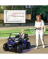 Costway 12V 2-Seater Kids Ride On Utv Rc Electric Vehicle Suspension w/ Lights & Music
