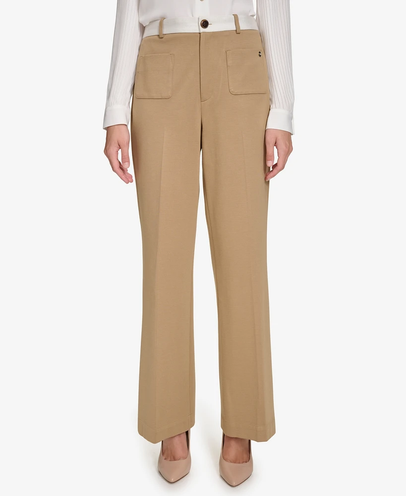 Tommy Hilfiger Women's Colorblocked High-Rise Jersey Pants