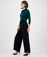 Anne Klein Women's High-Rise Pull-On Wide-Leg Pants