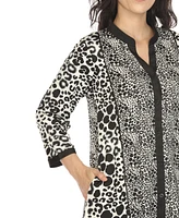 White Mark Women's Leopard Print Shift Dress