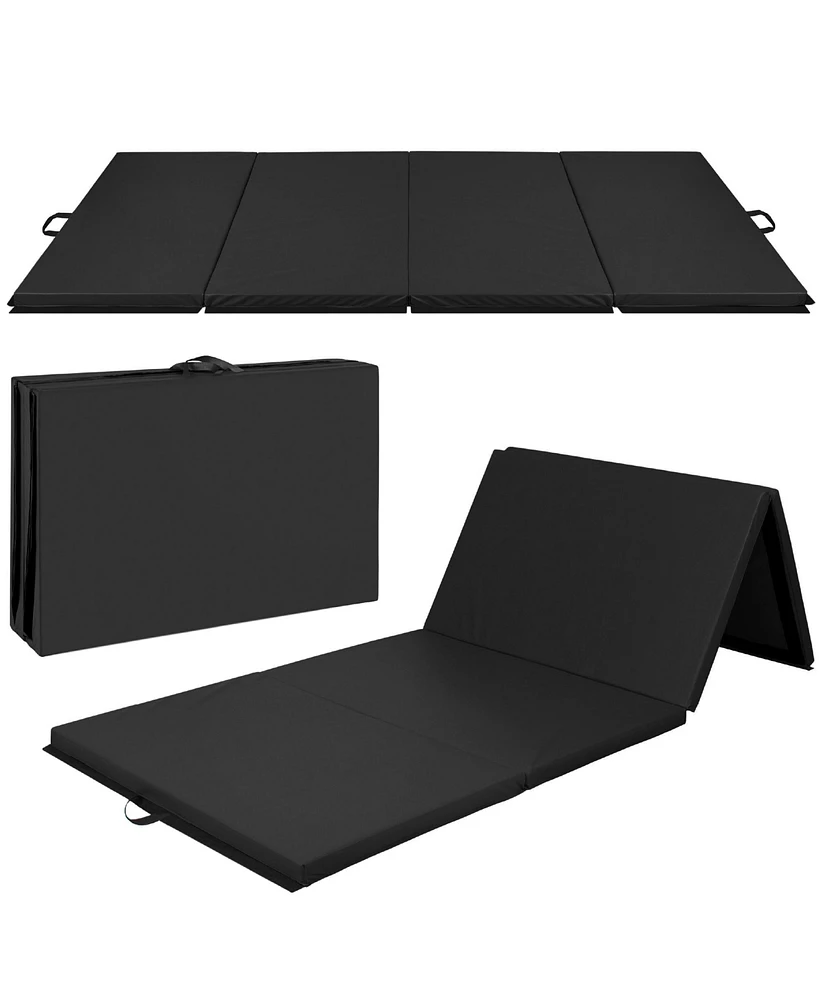 Best Choice Products 10ftx4ftx2in Folding Gymnastics Mat 4-Panel Exercise Workout Floor Mats w/ Handles