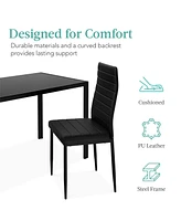 Best Choice Products -Piece Kitchen Dining Table Set w/ Glass Tabletop