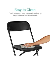 Best Choice Products Set of Folding Stacking Plastic Chairs w/ Non-Slip Feet