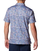 Columbia Men's Printed Short Sleeve Performance Polo Shirt