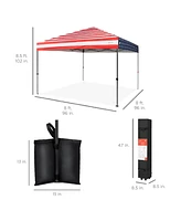 Best Choice Products 8x8ft Easy Setup Pop Up Canopy w/ 1-Button Setup, Wheeled Case, 4 Weight Bags