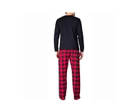 Sleephero Men's Crew Neck Flannel Pajama Set