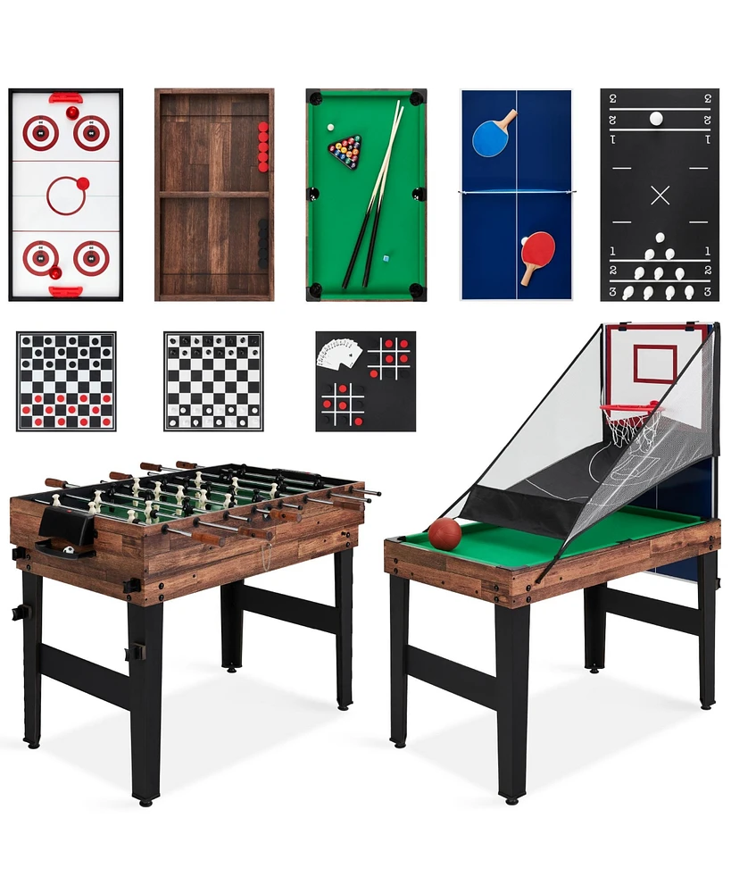 Best Choice Products 13-in-1 Combo Game Table Set w/ Ping Pong, Foosball, Basketball, Air Hockey, Archery