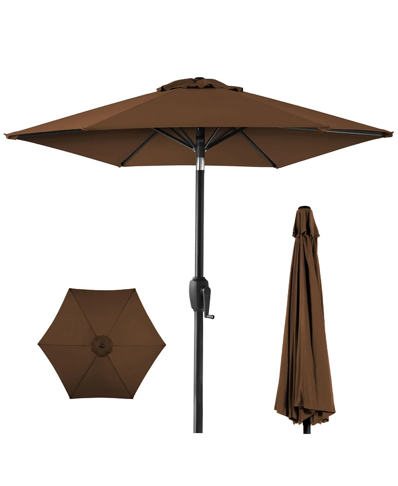 Best Choice Products 7.5ft Heavy-Duty Outdoor Market Patio Umbrella w/ Push Button Tilt, Easy Crank