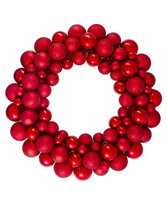 Northlight Hot 3 - Finish Shatterproof Ball Christmas Wreath 24 - Inch