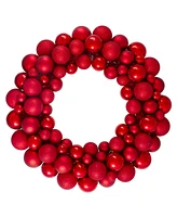 Northlight Hot 3 - Finish Shatterproof Ball Christmas Wreath 24 - Inch