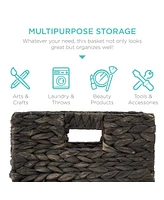 Best Choice Products 12x12in Hyacinth Baskets, Set of 5 Multipurpose Collapsible Organizers w/ Inserts