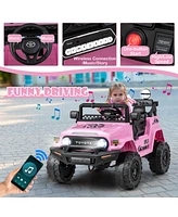 Gymax Licensed Toyota Fj Toddler Ride on Car 12V Battery Powered Kids Truck Camo
