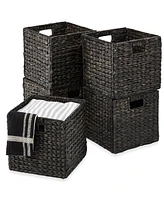 Best Choice Products 10.5x10.5in Hyacinth Storage Baskets, Set of 5 Multipurpose Collapsible Organizers