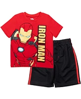 Marvel Toddler Boys T-Shirt and Mesh Shorts Outfit Set to (2T - 14-16)