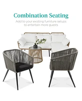 Best Choice Products Set of 2 Indoor Outdoor Patio Dining Chairs Woven Wicker Seating 250lb Capacity - Gray/Black