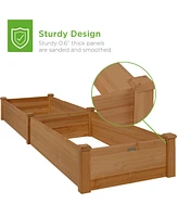 Best Choice Products 8x2ft Outdoor Wooden Raised Garden Bed Planter for Grass, Lawn, Yard