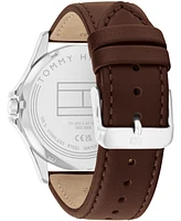 Tommy Hilfiger Men's Quartz Brown Leather Strap Watch 42mm