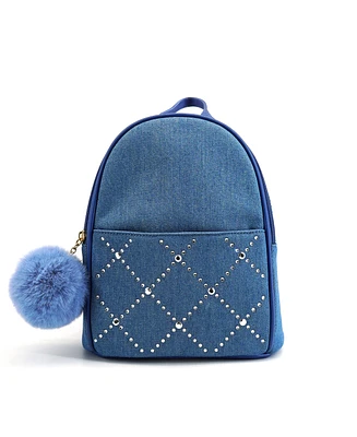 Like Dreams Kingston Denim Rhinestone Backpack